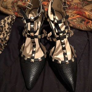 Black BCBG studded heels